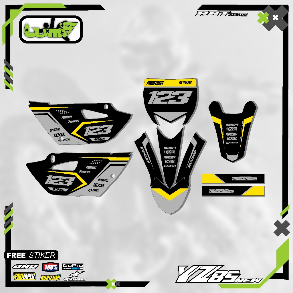Stiker Decal Yamaha YZ 85 Full Body Custom Design - New Striping YZ 85 NEW KX85 GTX85 BEBEK MODIF Mo