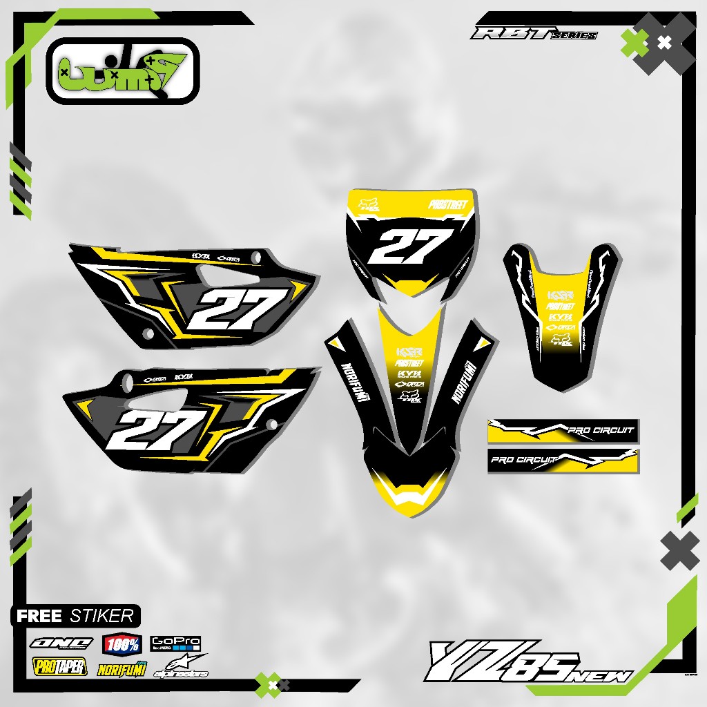 Stiker Decal Yamaha YZ 85 Full Body Custom Design - New Striping YZ 85 NEW KX85 GTX85 BEBEK MODIF Mo