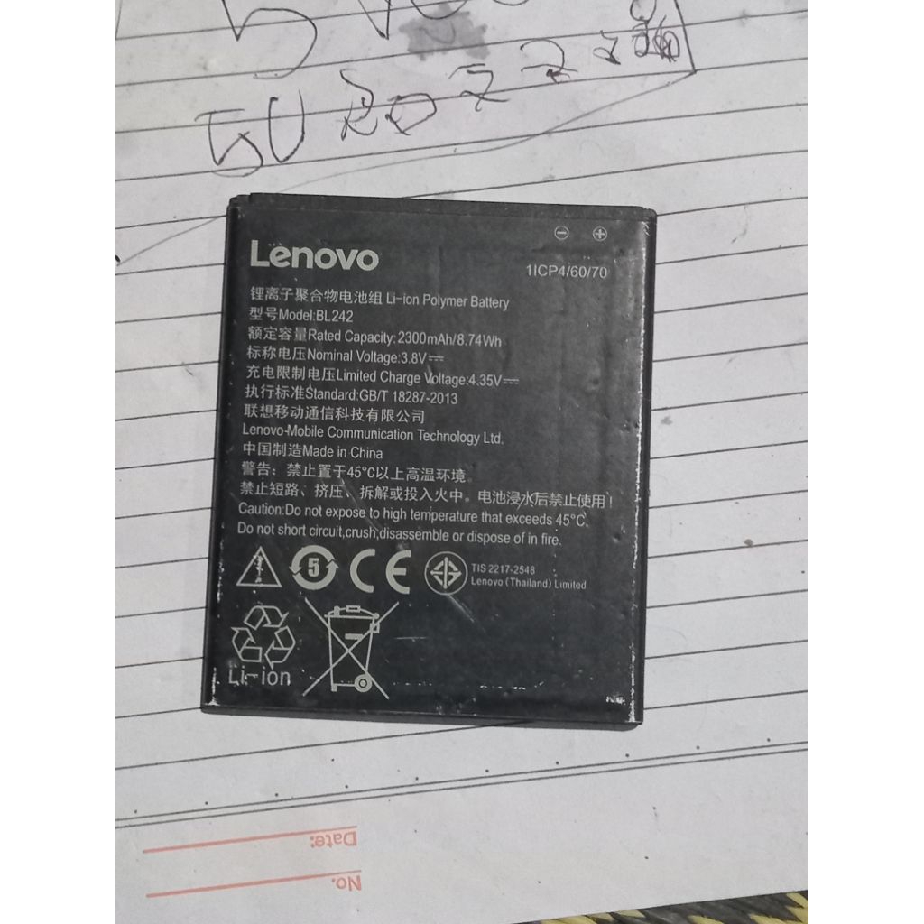 Batre lenovo a6000 gembling aja