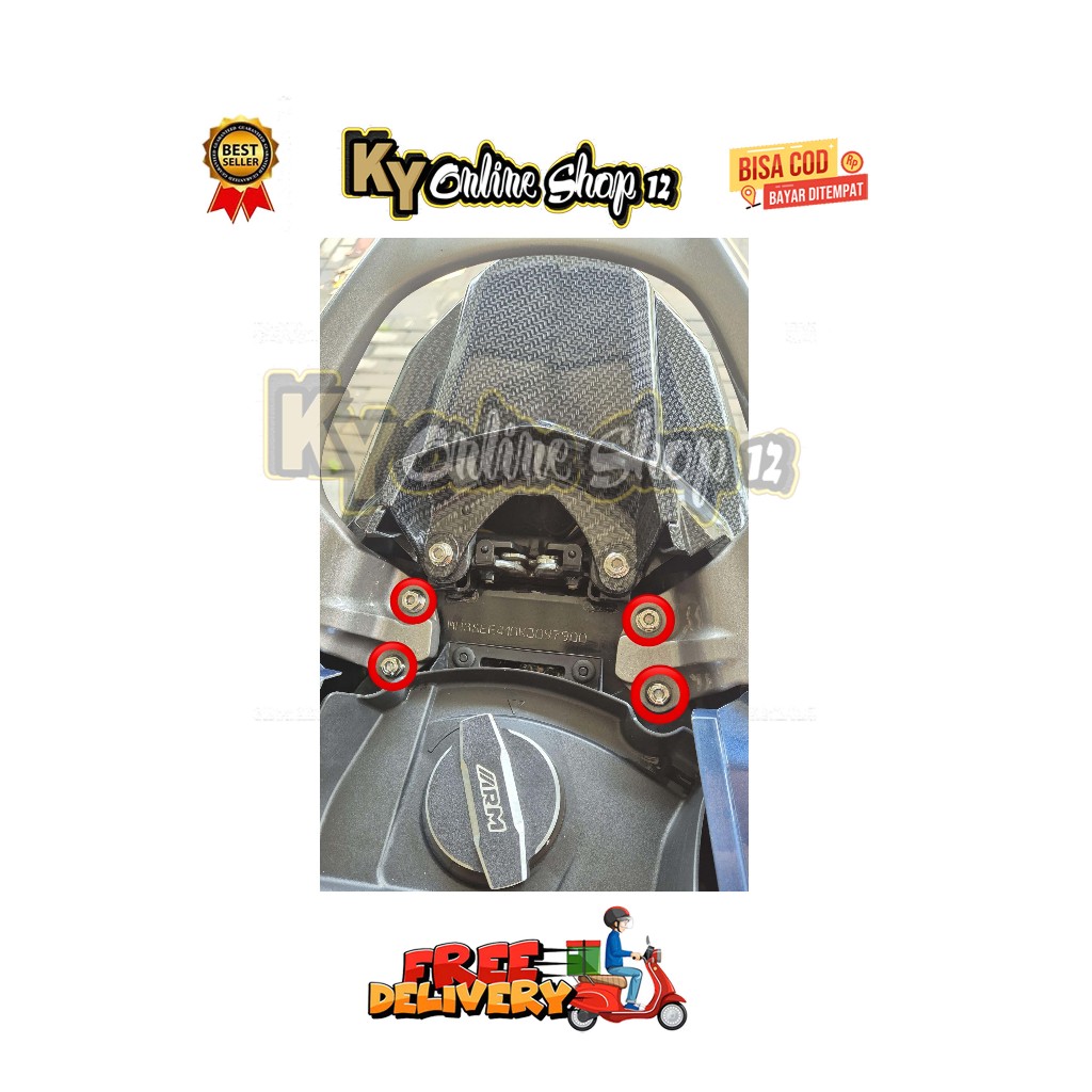 BAUT BEHEL BELAKANG ( 4 BAUT ) MODEL SLASH BIG HEAD MIO SERIES 115 / 125 M3 J SOUL GT FINO X RIDE GE