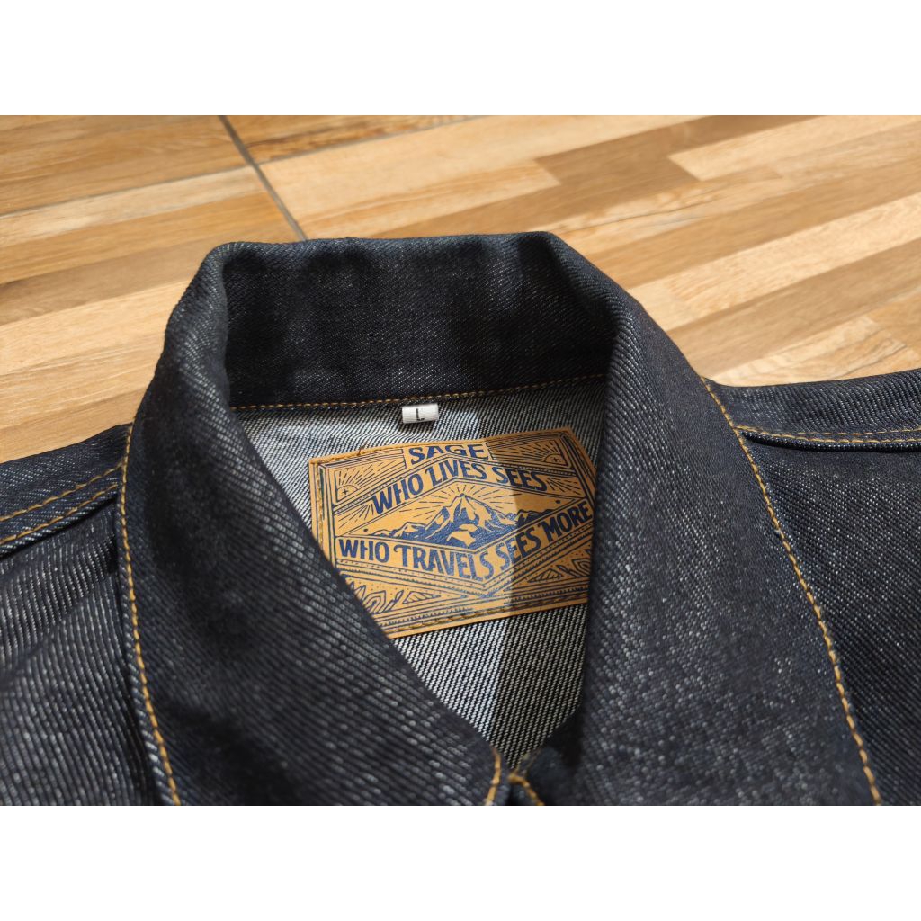 Jacket denim raw sage denim canine type II second like new