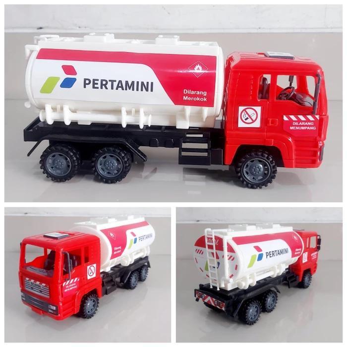 Mainan Truk Tanki BBM Edukatif - Mobil Truck Pertamina Anak Edukasi - pendek B Versi kecil Diecast S