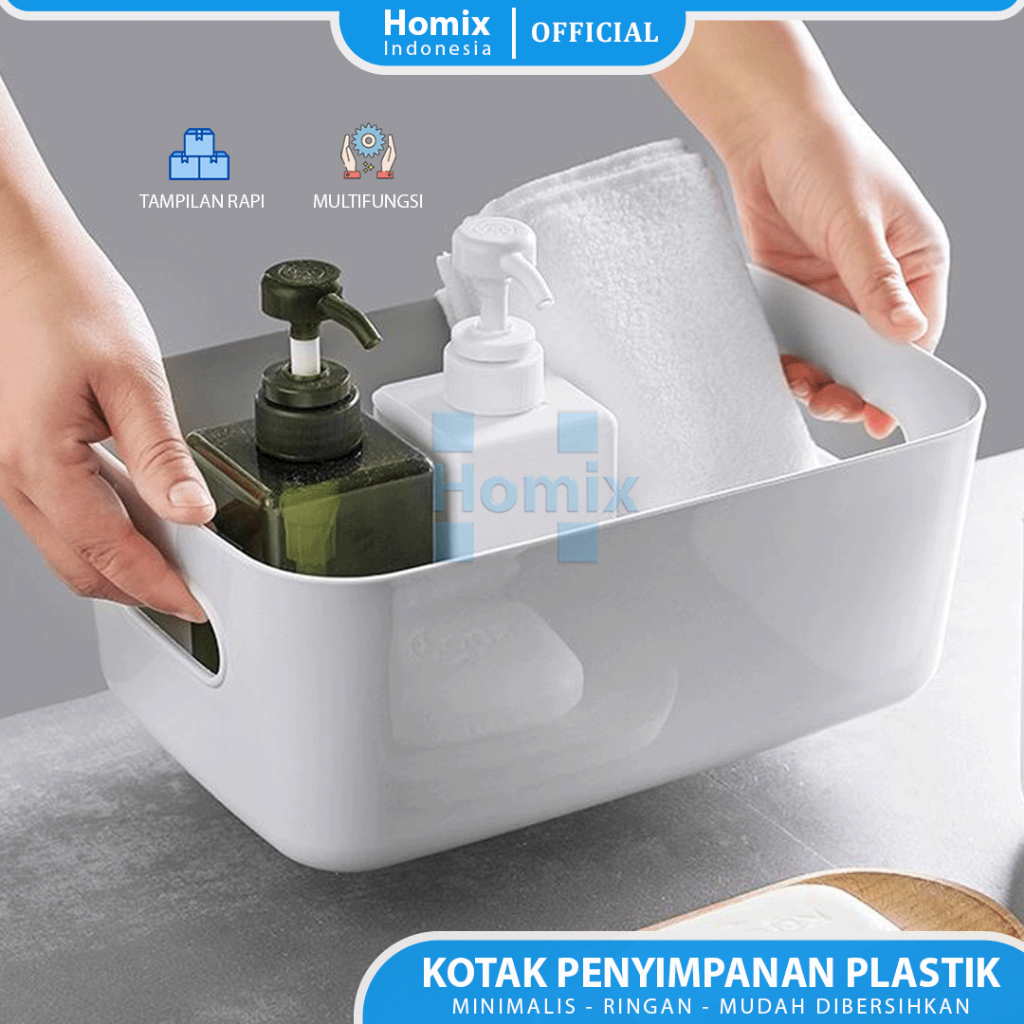Homix Keranjang Organizer Serbaguna Plastik Tebal Keranjang Penyimpanan Baju Mainan Aksesoris