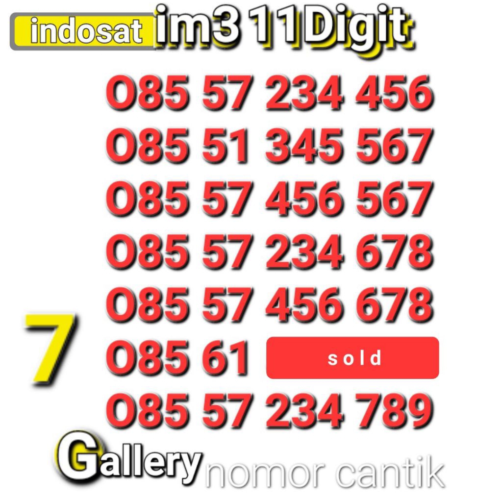 NOMOR IM3 CANTIK 11DIGIT 6868 456 678