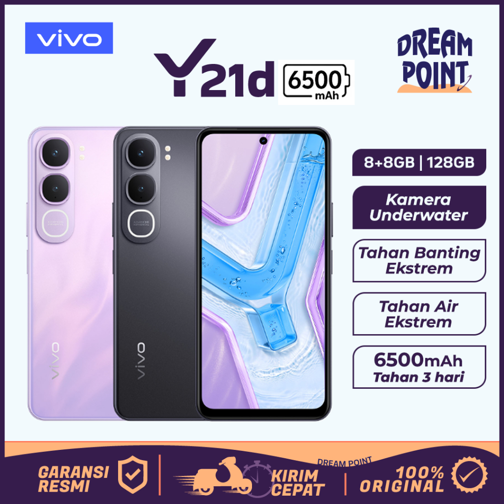 Vivo Y21d 6/256GB Handphone Android HP Murah Original 100% HP 2 Jutaan Terbaik vivo HP Terbaru 2005