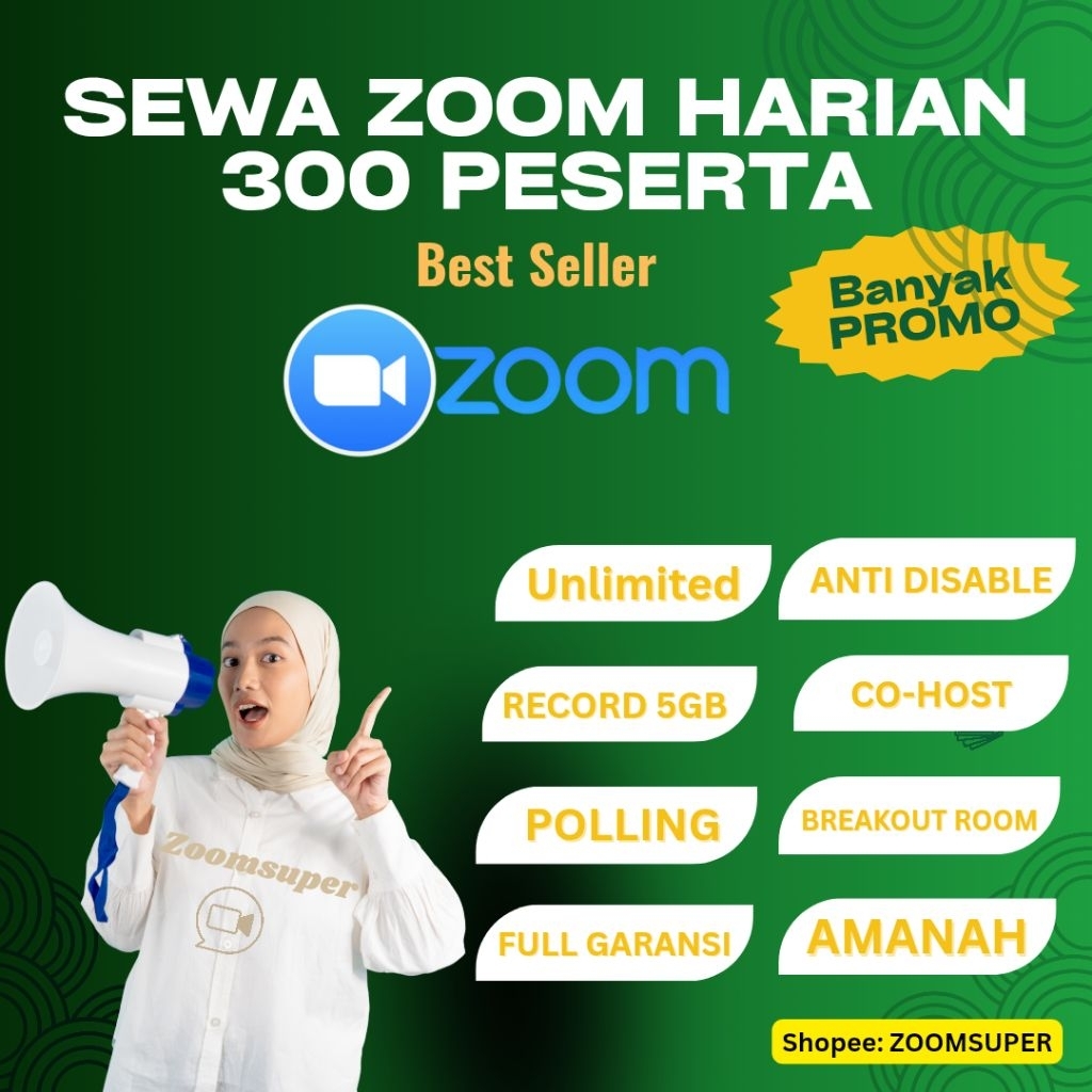 Sewa Zoom Meeting Harian 300 Peserta Unlimited Full Seharian