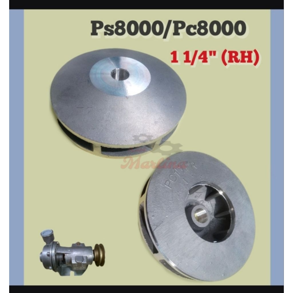 PC8000 Impeller/kipas pompa air laut/pompa keong 1 1/4 inch (LH) (RH)