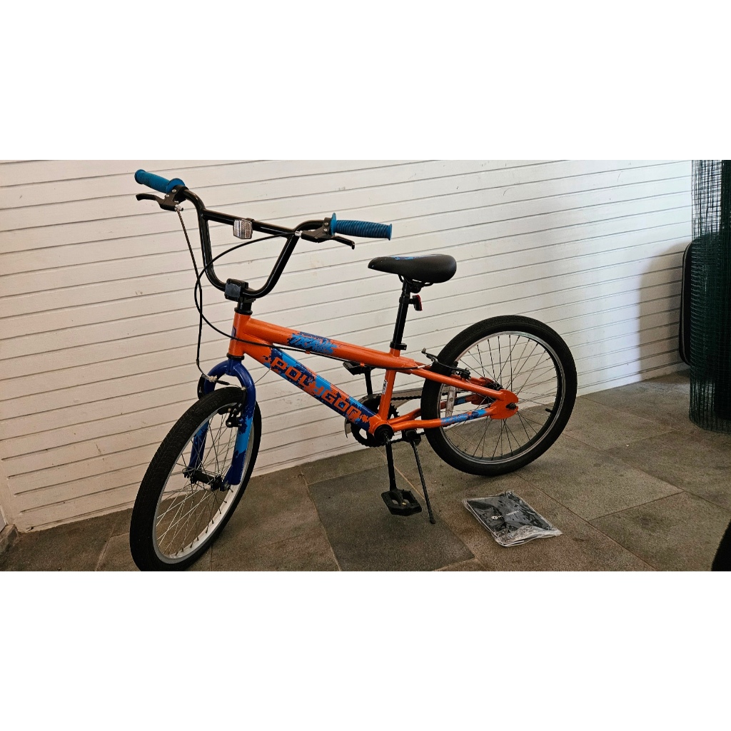 Sepeda Anak BMX Polygon Travis ukuran 20 inch - Biru Orange