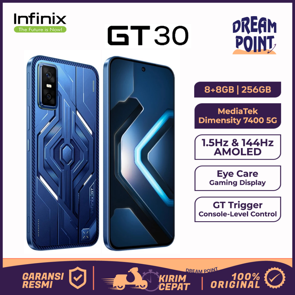 Infinix GT 30 5G 8+8/256 Dimensity 7400 HP Gaming Ram Besar Handphone Android Murah Terbaru