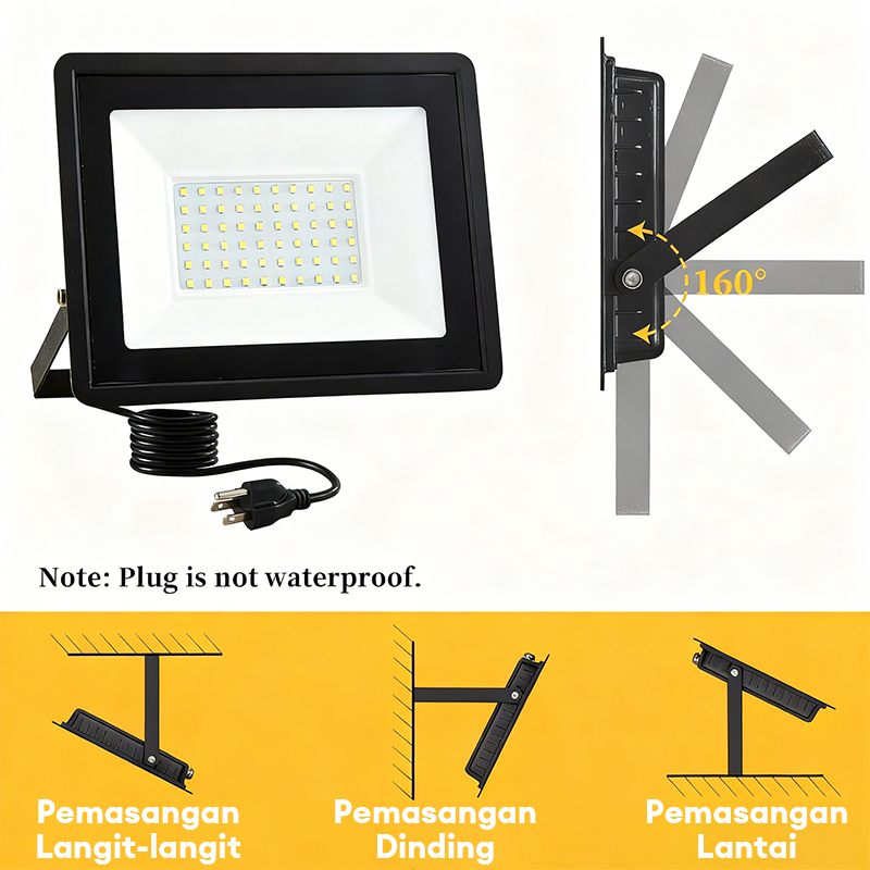 Mitsuyama_ Lampu Sorot Led Lampu Tembak Cahaya Putih / Kuning Lampu Sorot Led 500W Lampu Tembak