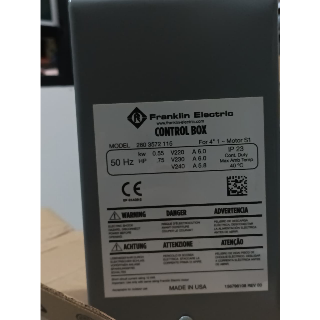 Control Box Franklin Elctric 3/4 HP