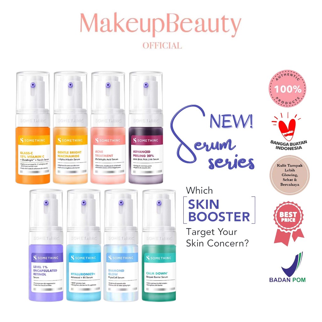 SOMETHINC - Serum Series | Glass-C 12% | Gentle Bright | Peeling 20% | Level 1% Retinol | Calm Down 
