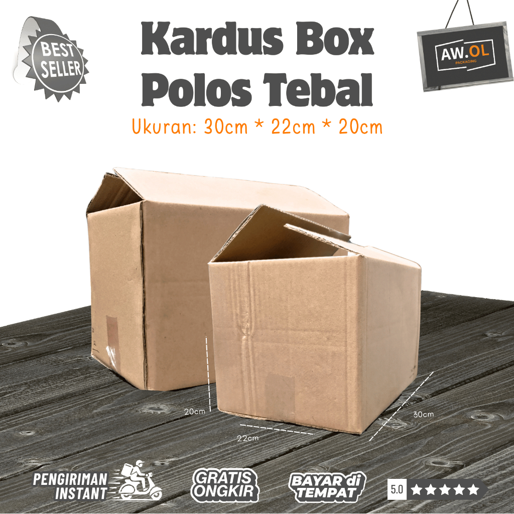 Kardus Box Packing Polos 30x20x23