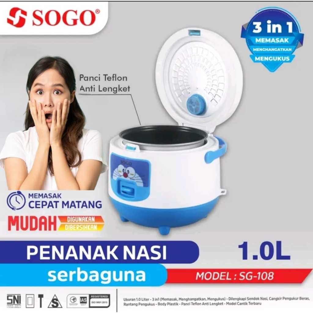 Penanak Nasi SOGO 1 Liter SNI GARANSI [MAGICOM] | Rice Cooker SOGO