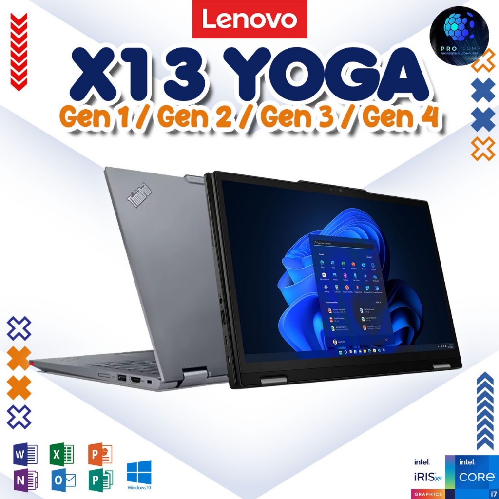 Lenovo Thinkpad X13 YOGA G4 / G3 / G2 / G1 Intel I7 I5 16GB 512GB Murah Bergaransi