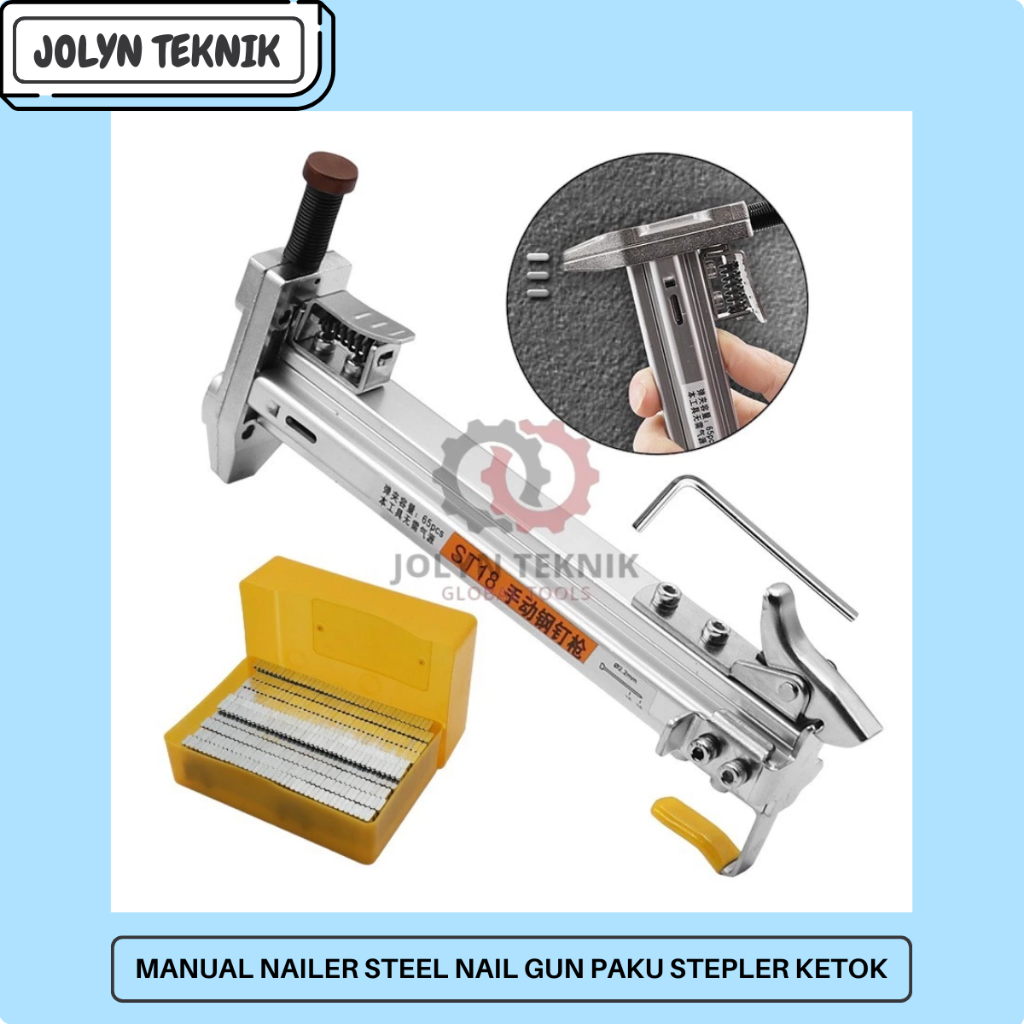 Manual Nailer Steel Nail Gun SEMI Automatic Needle Tool Mesin Paku Tembak bngunan PAKU STEPLER KETOK