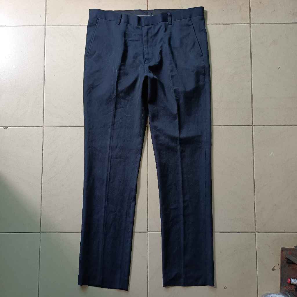 Celana Formal Remus Navy Pria Second Original