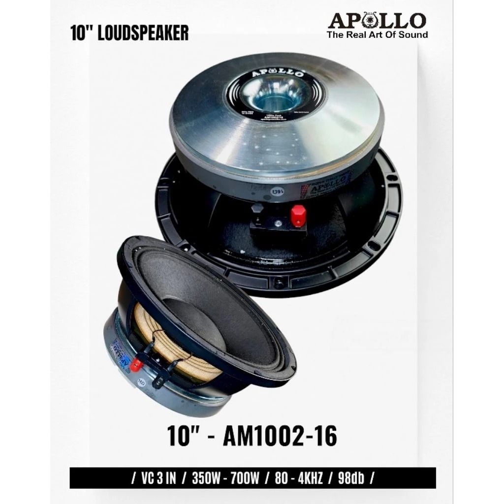 Speaker Komponen Apollo 10inch AM1002 / 16 VC 3inch