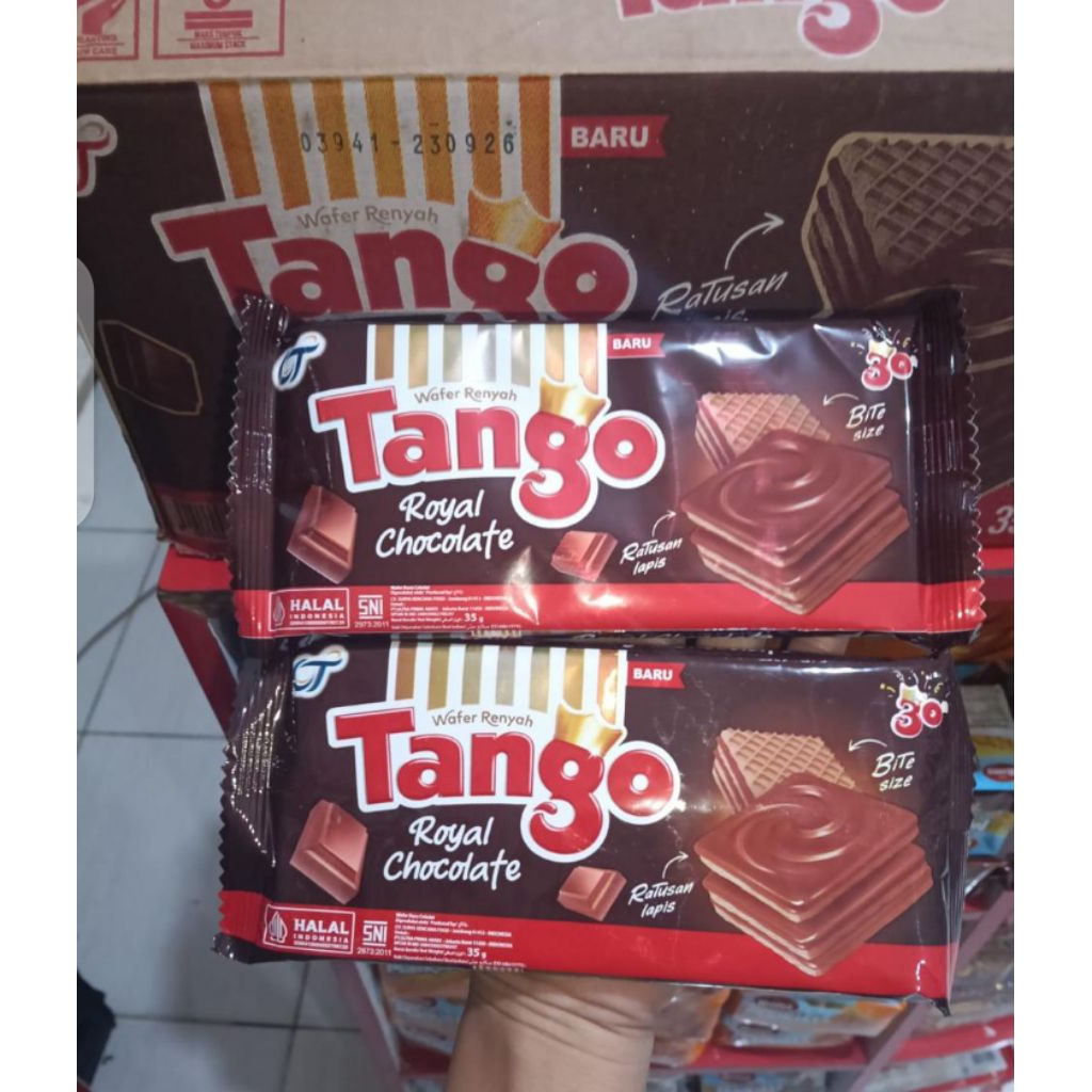 1 pack isi 10 pcs wafer tango rasa coklat @35 gr pusat grosir sembako jajanan murah bandung