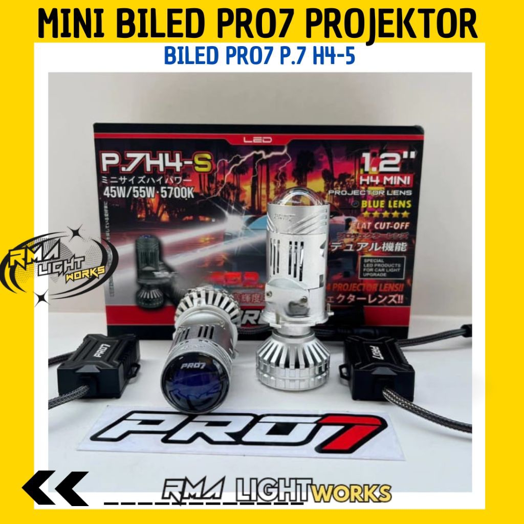 MINI BILED PRO7 PROJEKTOR BILED PRO7 P.7 H4-5 SIMPEL CLEAN DAN PNP H4 ORIGINAL LED H4