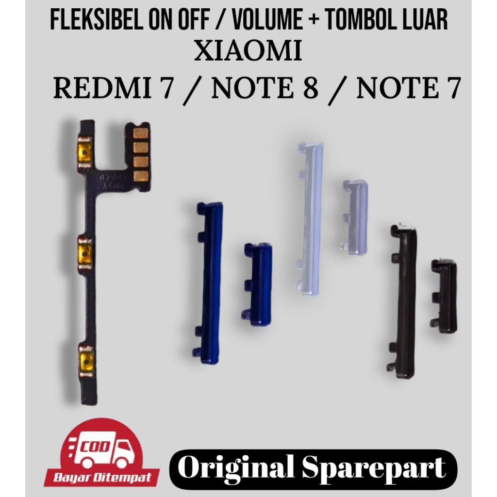Flexible Tombol On Off / Volume + Tombol Luar Xiaomi Redmi 7 / Redmi Note 8 / Redmi Note 7