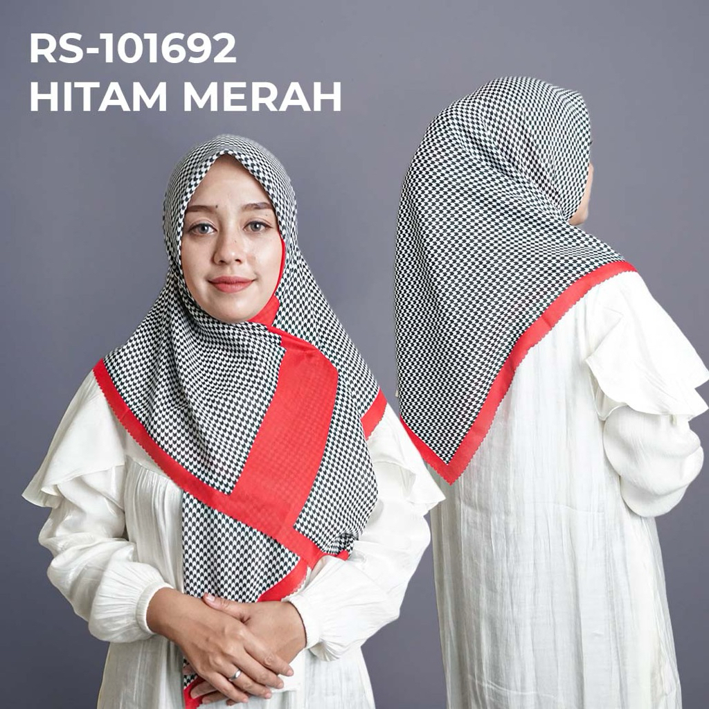 RS-101692 Hijab Jilbab Dennay Scarves Voal Motif Segi Empat Basic Laser Cut