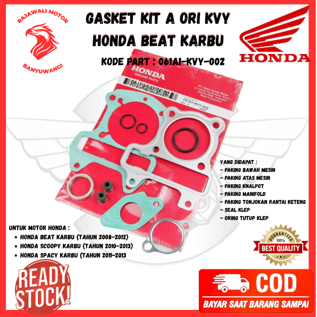 Paking Honda Beat Karbu Ori / Paking Top Set Blok Ori Honda Beat Lama Scoopy Spacy Karbu - KVY