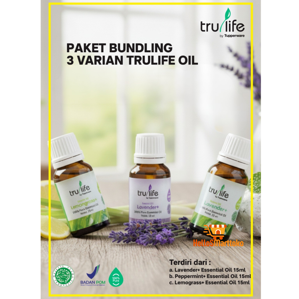 Buy 1 Get 3 Essential Oil  Aroma Lavender Peppermint Lemongrass| Trulife Tupperware