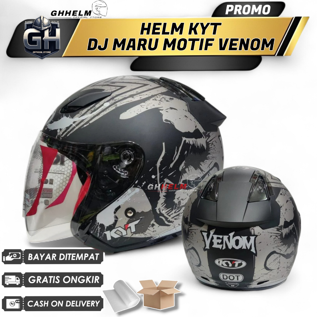 HELM KYT DJ MARU MOTIF VENOM ORIGINAL SNI DOT