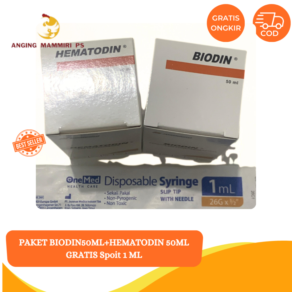 PAKET BIODIN 50ML + HEMATODIN 50ML GRATIS SPOIT/SYRINGE 1ML