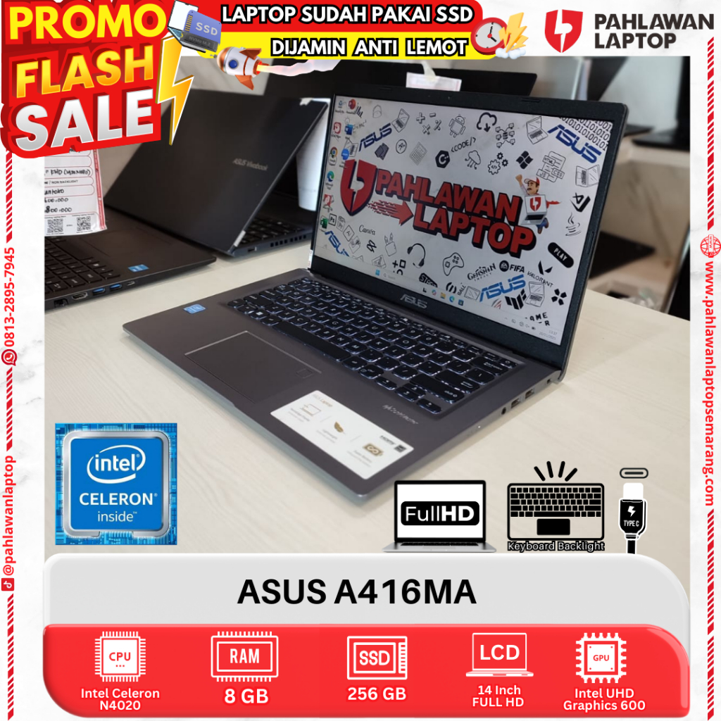 LAPTOP ASUS A416MA Celeron N4020 RAM 8GB SSD 256GB
