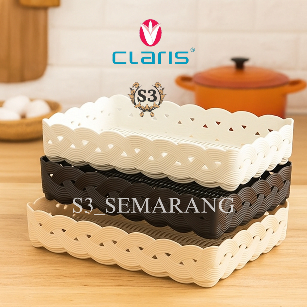 Keranjang Hampers Parcel | Wadah Seserahan Aesthetic Anyaman Plastik Claris Travessa Large 0562