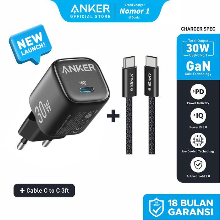 ANKER ZOLO CHARGER 30W PD3.0 C-C CABLE