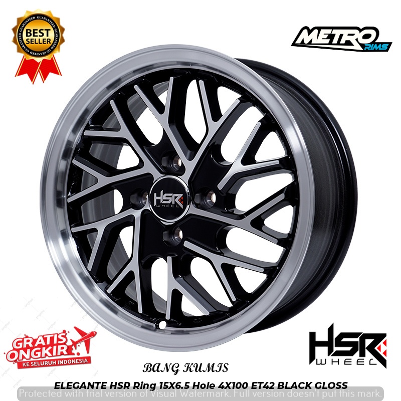 velg racing model bbs hsr elegant ring 15 cocok untuk mobil brio jazz agya sigra cayla-metro rims