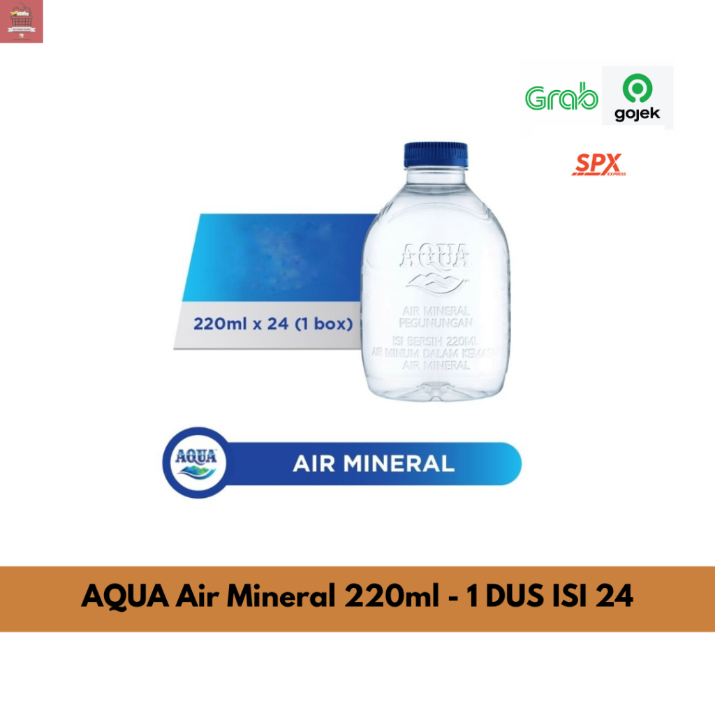 Aqua Air Mineral 220 ml 1 dus isi 24 - AQUA BOTOL MINI