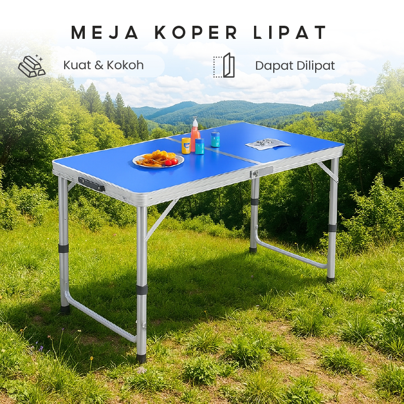 Meja Lipat Koper / Meja Lipat Portable / Meja Lipat Jualan / Meja Koper Aluminium / Meja Outdoor