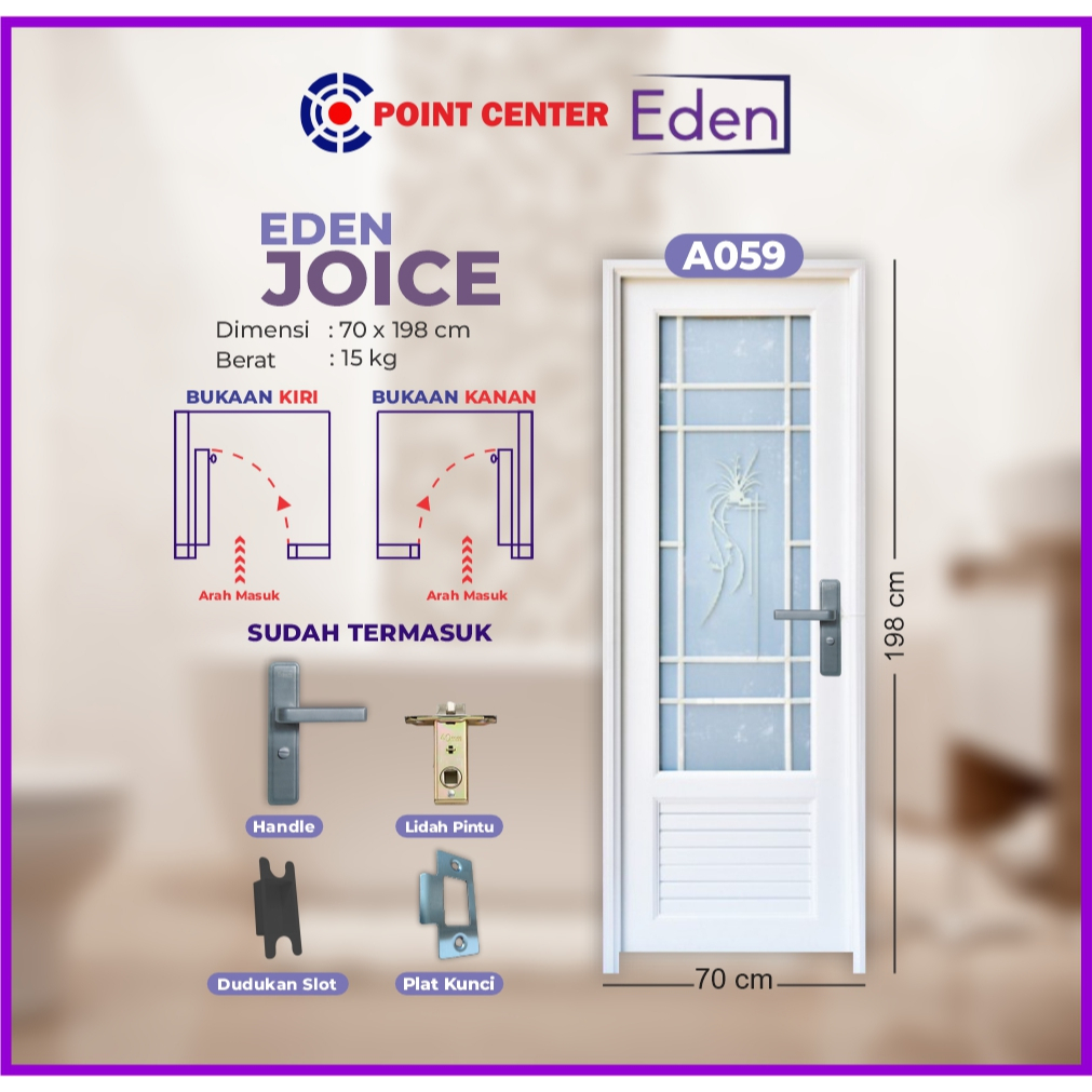 TERMURAH PINTU Eden Kana Upvc A059 A060 B004 F001 F002 F003 Pintu Kamar Mandi