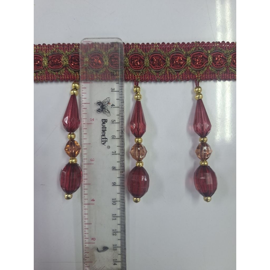 Renda Maroon Manik Manik || Renda Gorden Meteran