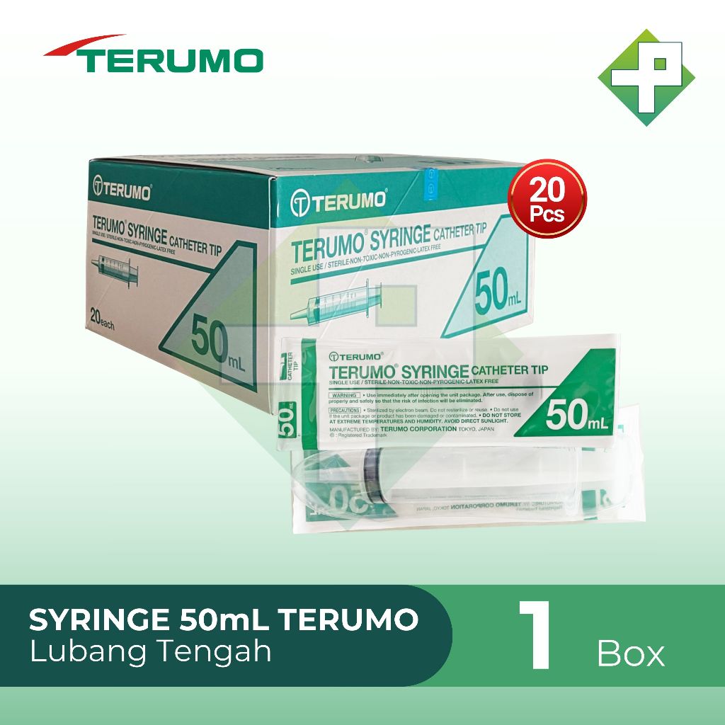 Terumo - Syringe 50cc Lubang Tengah Catheter Tip isi 20'S BOX | PENTALOGY