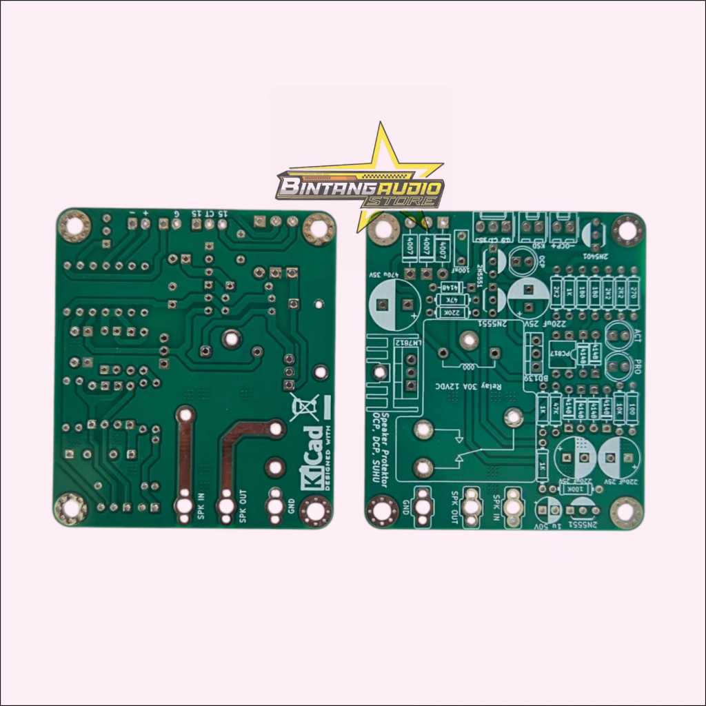 PCB Protektor Spiker OCP DCP Suhu / Speaker Protektor OCP+DCP+ Stereo Double Layer FR4 Fiberglass