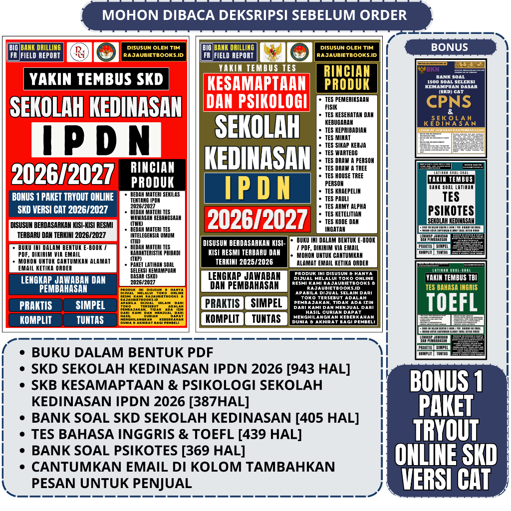 LATIHAN SOAL SKD & SKB IPDN SEKOLAH KEDINASAN IPDN (INSTITUT PEMERINTAHAN DALAM NEGERI) 2026