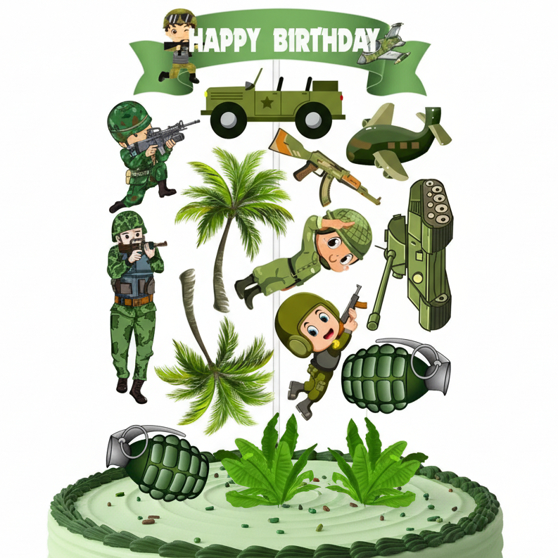 TOPPER CAKE CUSTOM TOPPER ULANG TAHUN / HIASAN KUE TENTARA