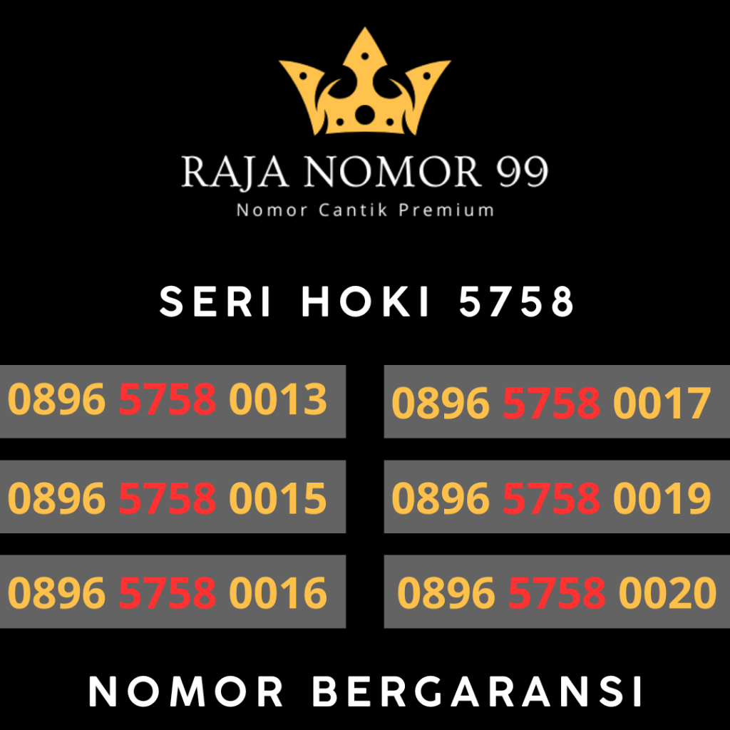 Kartu Perdana Nomor Cantik Tri Seri Hoki 5758