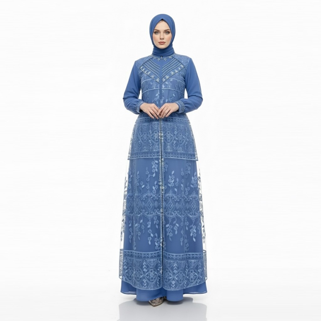 WINDIA FASHION Dress Wanita Aqila Busui Ceruty Babydoll Mix Brukat Full Puring Plus Payet