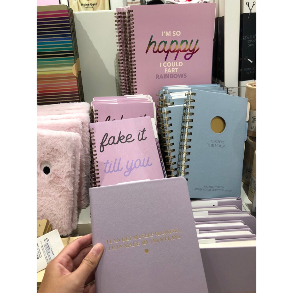 [JASTIP FLYING TIGER] Koleksi Buku Tulis Garis Bullet Dotted Notebook Fake It Till You Make It Ask F