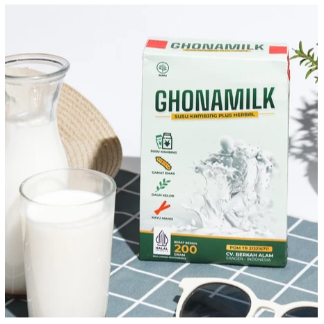Susu Kambing Bubuk Etawa Ghonamilk Plus Herbal Gamat Emas Daun Kelor 200gr Untuk Tulang Sendi