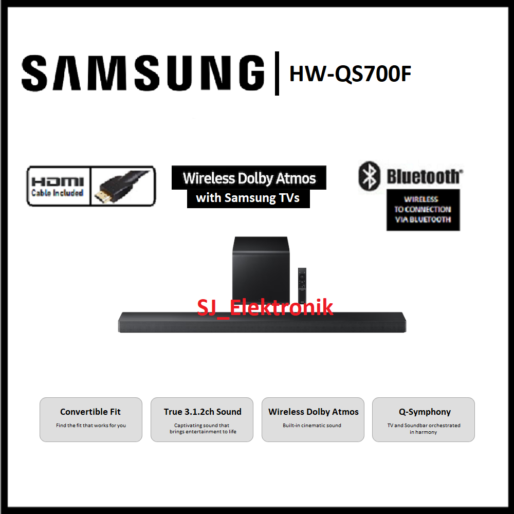 Samsung HW-QS700F Soundbar True 3.1.2ch Wireless Dolby Atmos | HW QS700F / HWQS700F