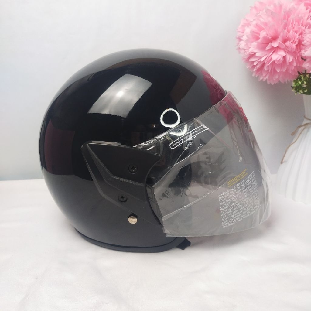 Helm HKM Cen Cen Cop Polos Hitam Glossy / Helm HKM Cen Cen kop polos murah / helm murah HKM / Helm C