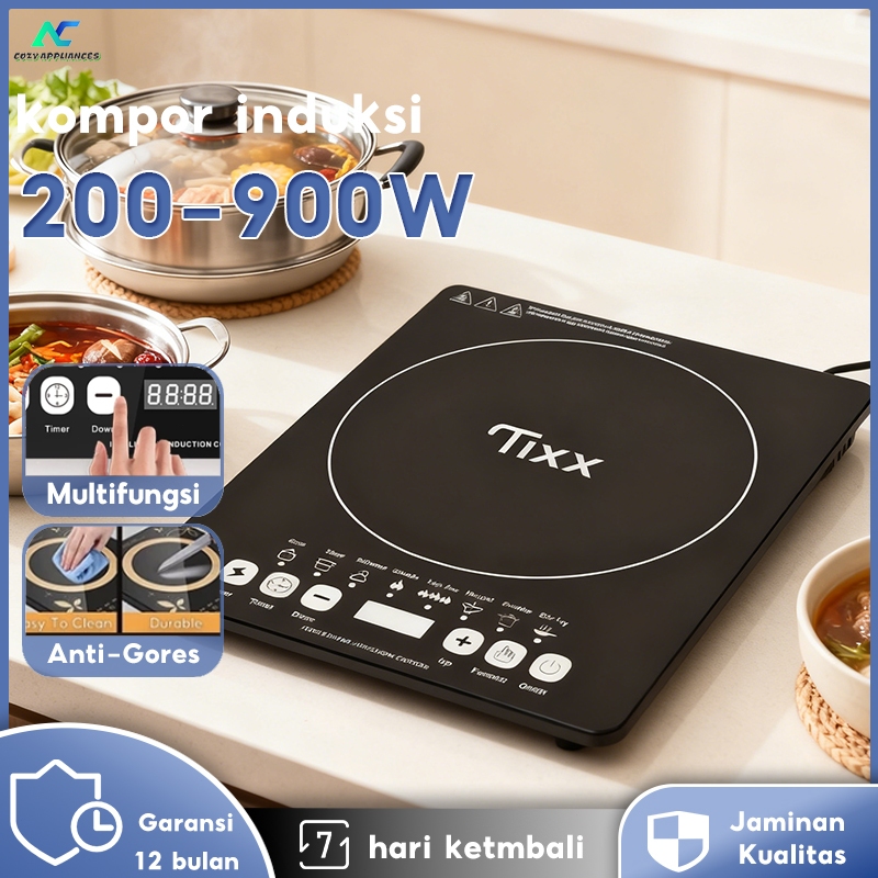 TIXX Induction Stove Minimum Listrik Low Watt 900W Kompor Listrik induction cooking Pemanasan Cepat
