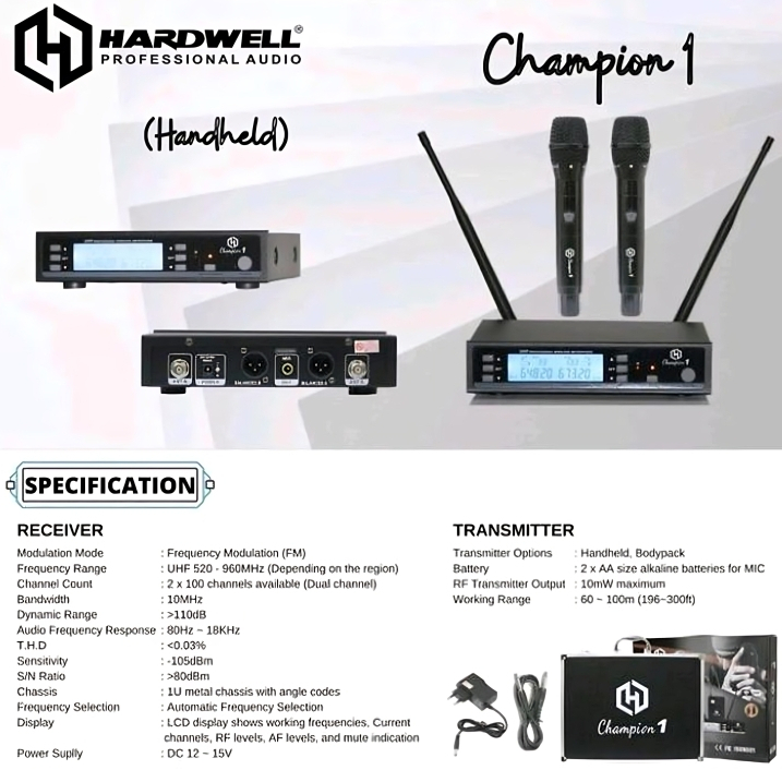 Mikrofon Wireless Hardwell Champion 1 Dual/Mic Wireless Hardwell Champion-1/Mic Hardwell Handheld